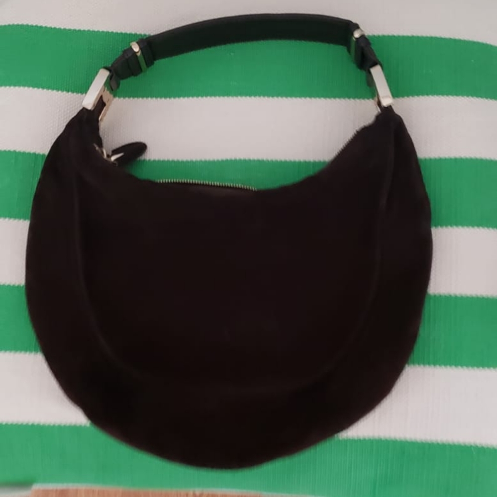 Elie Tahari brown suede hobo bag